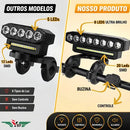 Farol Lanterna Bike 8 Led Potente Recarregável Usb Controle Buzina Integrada Sinalizador Luz Forte Ajustável Todo Tipo De Bicicleta Ybf