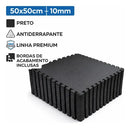 Kit 12 Tapetes Tatame Eva Preto Academia Yoga 50x50cm 10mm