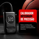 Mini Compressor Digital Portátil para Carro Moto e Bicicleta com Calibrador Digital Inflador Elétrico de Pneus LCD Lanterna LED Compacto e Recarregável Preto Marca Rezzet
