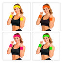 Kit Headband Punhos Fantasia Anos 80 Corrida Academia Malhar