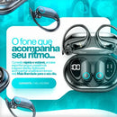 Fone de Ouvido Bluetooth 5.3 Sem Fio Tws Com Microfone Hd Gancho Ergonômico Esportivo Resistente A Água Display Digital Led Bateria Longa Duração Compatível Com Todos Celulares Preto