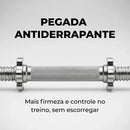 Par De Barras Halteres Academia 40cm Cromada 28mm Maciça