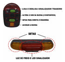 Kit Lanterna Farol Buzina Freio Pisca Seta Bike Breack Light Preto
