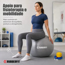 Bola Suiça 55cm Pilates Yoga Com Bomba Fisioterapia Fitness Cor Cinza