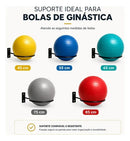 Kit02 Suporte Bola Pilates Suiça + Parafuso E Buchas Reforça Cor Preto