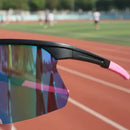 Óculos Corrida Ciclismo Beachtenis Masculino Feminino Uv400 Espelhada Rosa