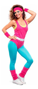 Kit Headband Punhos Fantasia Anos 80 Corrida Academia Malhar