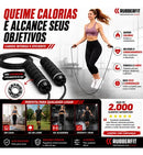 Corda De Pular Speed Rope Rolamento Cabo De Aço Profissional Rubber Fit Preto