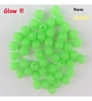 Missanga Pescador do Litoral Glow de Plástico para Pesca e Artesanato – Kit com 50 Unidades de 8 mm