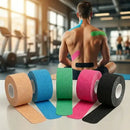 Fita Kinesio Tape Bandagem Elástica Kinesiology Taping Fisioterapia Muscular 5cm X 5m Adesiva Suporte Reabilitação Lesões Musculares Resistente Água Hipoalergênica Sem Látex Brasiliana Tech
