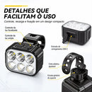 Kit Farol E Lanterna Bike Recarregável Led Bicicleta 6 Leds