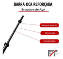 Par De Halteres Barra Oca 120cm Com Presilhas Preto