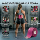 Fita Kinesio Tape Bandagem Elástica Kinesiology Taping Fisioterapia Muscular 5cm X 5m Adesiva Suporte Reabilitação Lesões Musculares Resistente Água Hipoalergênica Sem Látex Brasiliana Tech