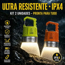 Kit 2 Lanternas De Camping Multifuncionais Led Recarregável Usb-c Com Rgb 7 Cores Ipx4 Gancho Portátil Para Barraca Trilha Pesca Emergência