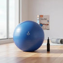 Bola De Pilates Azul 65cm Com Bomba De Ar Funcional Yoga Azul