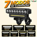 Farol Lanterna Bike 8 Led Potente Recarregável Usb Controle Buzina Integrada Sinalizador Luz Forte Ajustável Todo Tipo De Bicicleta Ybf