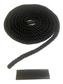 Corda Naval Preta 40 Mm 10 Mts Com Protetor Treino Funcional Ropeshop