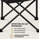 Cadeira De Pesca Dobrável Com Apoio De Braço E Porta Copos Cor Preto B&G SHOPPING