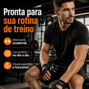 Luva Academia Neoprene Musculação Crossfit Ajustável Grip Cor Preta Desenho Do Tecido Liso Tamanho M