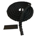 Corda Naval Preta 40 Mm 10 Mts Com Protetor Treino Funcional Ropeshop