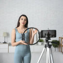 Justgofit Anel Pilates 36cm Flexível Tonificador Magiccircle Cor Preto