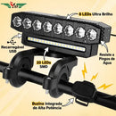 Farol Lanterna Bike 8 Led Potente Recarregável Usb Controle Buzina Integrada Sinalizador Luz Forte Ajustável Todo Tipo De Bicicleta Ybf