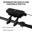 Farol Bike Buzina Lanterna Traseira Led Recarregável Usb Sinalizador Bicicleta Luz Potente Resistente Água Preto Segurança Noturna Ciclismo Mountain Bike Urbana Kit Completo 3 Em 1