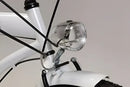 Farol de bicicleta retrô vintage cromado com 3 leds absoluto jy-592a