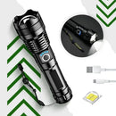 Lanterna Tática T9 Led Recarregável Mais Potente Do Mundo Alto Brilho Zoom Xhp Preto Luz Branca Holofote Pesca Sítio Fazenda Nixzen