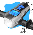 Farol Bike Com Velocímetro e Buzina YBF, Iluminação Dianteira LED Recarregável