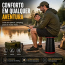 Banqueta Banco Retrátil Portátil Alça Telescópica Pesca Top Preto