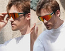 Óculos corrida bike ciclismo beach tennis pescaria Elleven colors armação verde-escuro lente laranja
