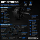 Kit Ginastica Rodinha Abdominal + Suporte Barra De Flexão Preto e Azul