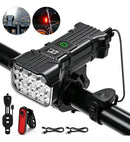 Farol Bike Recarregável Usb 3030 12 Leds Ipx6 Buzina 6 Sons