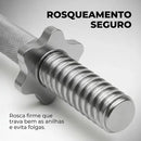 Par De Barras Halteres Academia 40cm Cromada 28mm Maciça