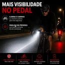 Kit Farol Bicicleta LED Recarregável USB NAVI / Lanterna Traseira Impermeável Luz Dianteira Potente Alta Visibilidade Sinalizador LED MTB Speed Urbana Elétrica com Modos de Pisca e Fixação Fácil