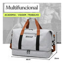 Bolsa Mala Feminina Viagem 10kg De Mão Academia Porta Tênis Preto Lisa