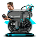 Fone de Ouvido Bluetooth 5.3 Sem Fio Tws Com Microfone Hd Gancho Ergonômico Esportivo Resistente A Água Display Digital Led Bateria Longa Duração Compatível Com Todos Celulares Preto