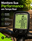 Ciclocomputador Bike Velocimetro Digital Com Fio Lcd Backlight 27 Funções Hodometro Temperatura Relogio Bicicleta Mtb Speed