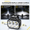 Kit Farol E Lanterna Bike Recarregável Led Bicicleta 6 Leds