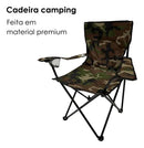 Cadeira Camping Dobravel Camuflada Porta Copo Ate 150kg