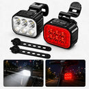 Kit Farol E Lanterna Bike Recarregável Led Bicicleta 6 Leds
