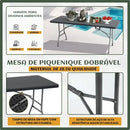 Mesa Dobrável Vira Maleta Com Alça Portátil 1.80m Para Camping Pesca Jardim Área Externa Ou Interna Salão De Festas Gourmet Cor Preto Luvinco