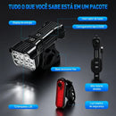 Farol Bike Recarregável Usb 3030 12 Leds Ipx6 Buzina 6 Sons