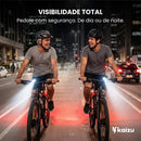 Kit Farol Lanterna Bike Bicicleta Luz Ultra LED Potente Forte Recarregável USB Forte Dianteira Traseira Pisca Sinalizador À Prova D'Água IP67 Kaizu
