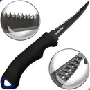 Faca De Pesca Marine Sports Fileteira Serrilhada Em Aço Inox Cor Preto