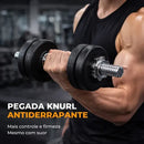 Par Barra Halter Academia 35 Cm Maciça 28mm Cromada Crossfit