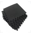 Kit 12 Tapetes Tatame Eva Preto Academia Yoga 50x50cm 10mm