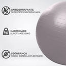 Bola Suíça 4fitness Para Yoga, Pilates, Alongamento, Fisioterapia E Treinos Funcionais 55cm Com Inlfador Cor Cinza
