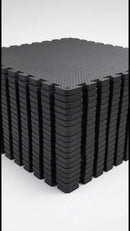 Kit 12 Tapetes Tatame Eva Preto Academia Yoga 50x50cm 10mm